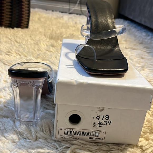 Black clear heeled sandals - Picture 4 of 8